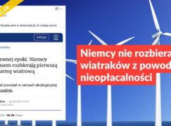 Niemcy nie rozbierają wiatraków z powodu ich nieopłacalności