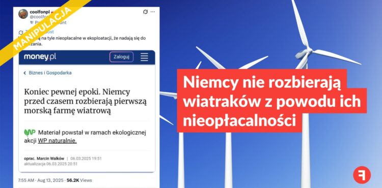 Niemcy nie rozbierają wiatraków z powodu ich nieopłacalności