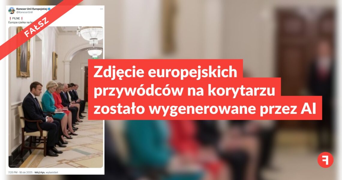 Zdjęcie europejskich przywódców na korytarzu zostało wygenerowane przez AI
