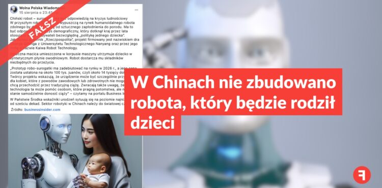 W Chinach nie zbudowano robota, który będzie rodził dzieci