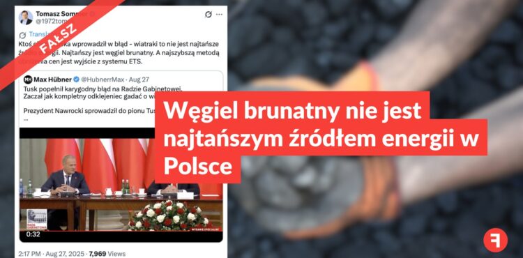 Węgiel brunatny nie jest najtańszym źródłem energii w Polsce