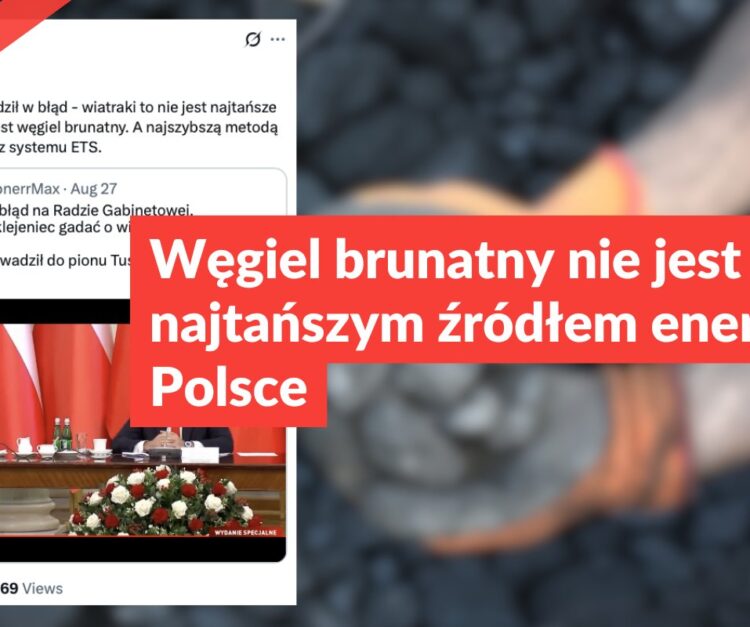 Węgiel brunatny nie jest najtańszym źródłem energii w Polsce