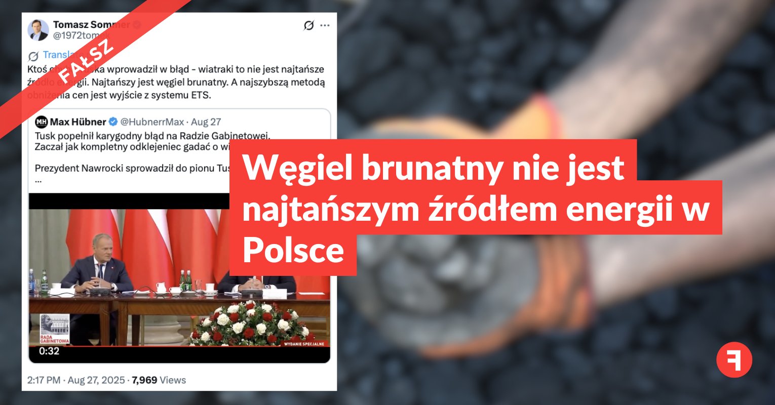 Węgiel brunatny nie jest najtańszym źródłem energii w Polsce