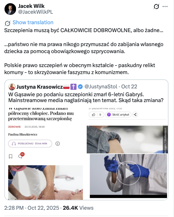 Śmierć półrocznego dziecka a przeterminowana szczepionka