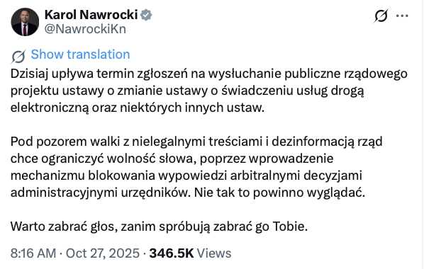 DSA nie ogranicza wolności słowa