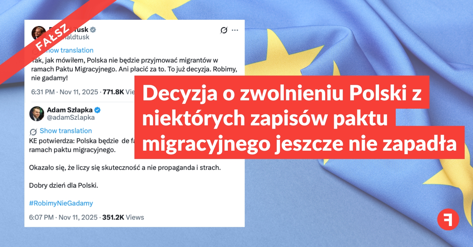 Decyzja o zwolnieniu Polski z niektórych zapisów paktu migracyjnego jeszcze nie zapadła
