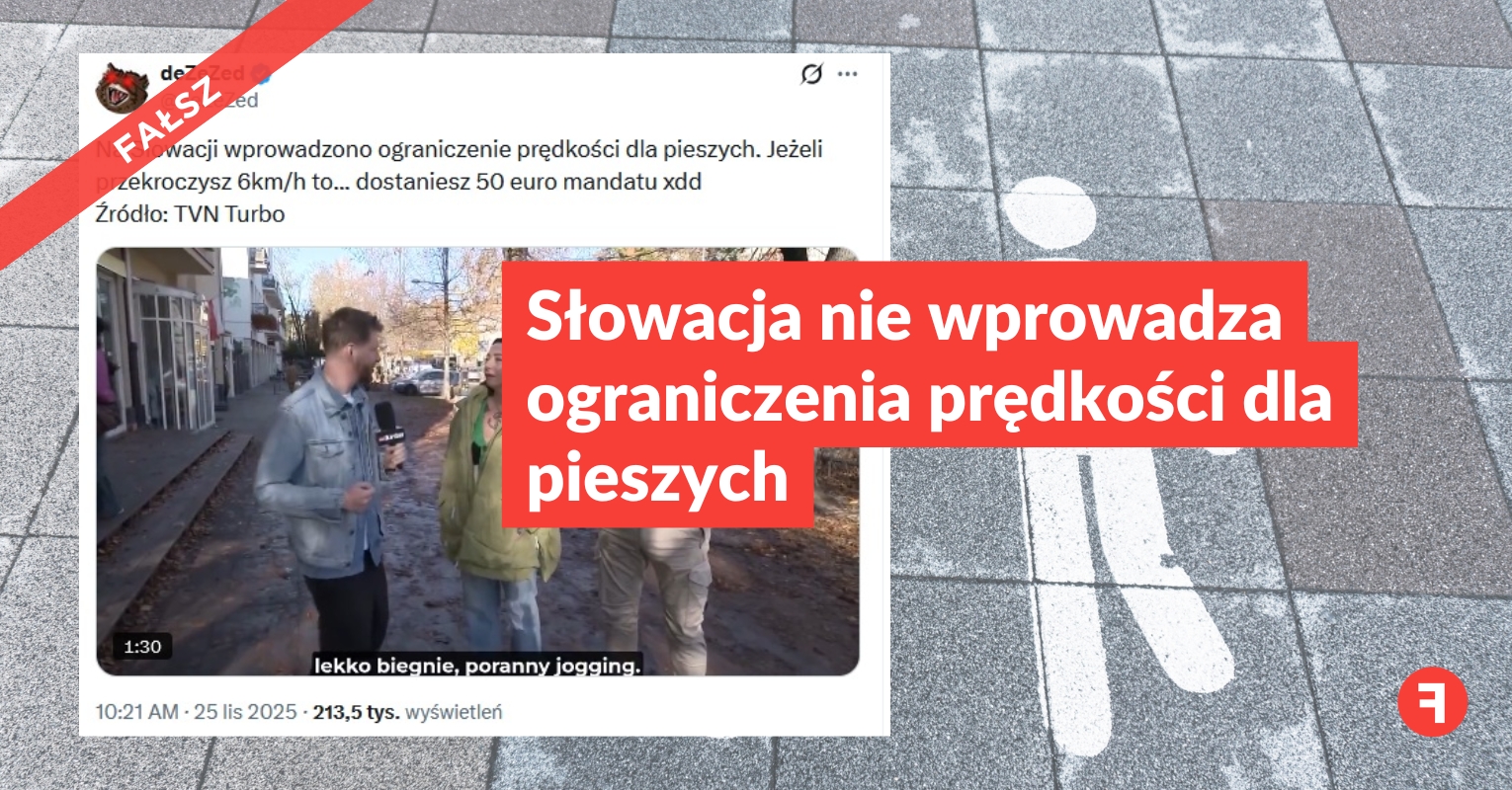 Słowacja nie wprowadza ograniczenia prędkości dla pieszych