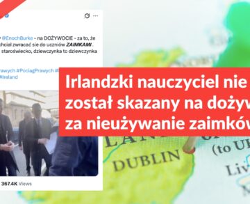 Irlandzki nauczyciel nie został skazany na dożywocie za nieużywanie zaimków