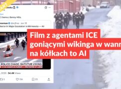 Film z agentami ICE goniącymi wikinga w wannie na kółkach to AI