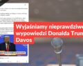 Wyjaśniamy nieprawdziwe tezy z wypowiedzi Donalda Trumpa w Davos