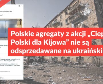 Polskie agregaty z akcji „Ciepło z Polski dla Kijowa” nie są odsprzedawane na ukraińskim OLX