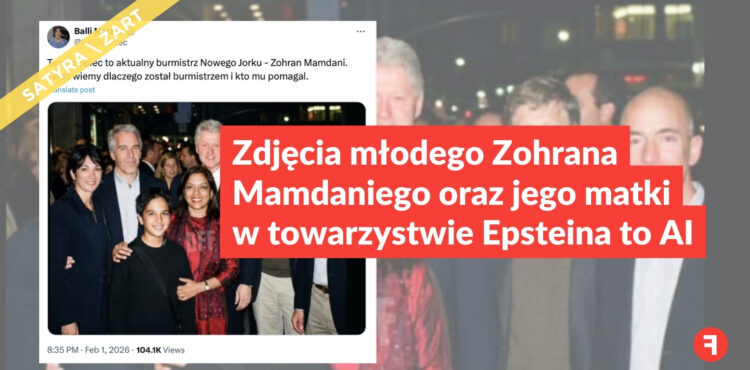 Zdjęcia młodego Zohrana Mamdaniego oraz jego matki w towarzystwie Epsteina to AI