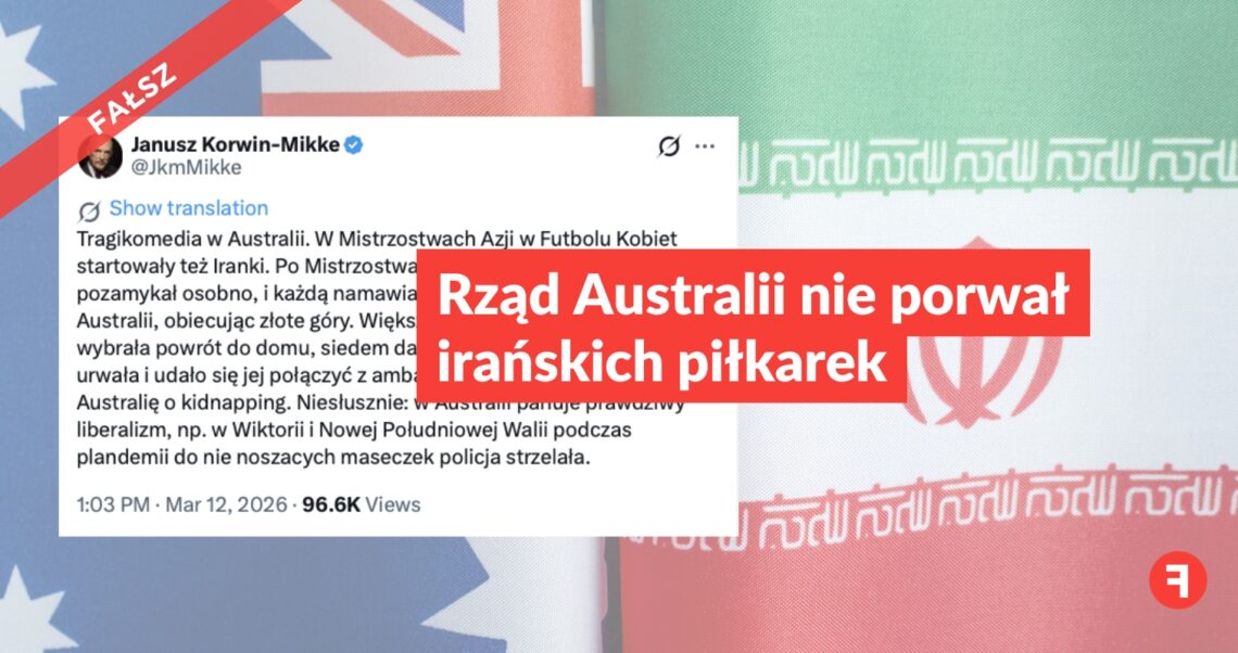 Rząd Australii nie porwał irańskich piłkarek