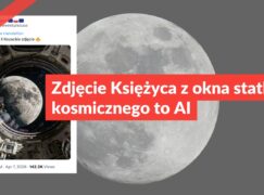 Zdjęcie Księżyca z okna statku kosmicznego to AI