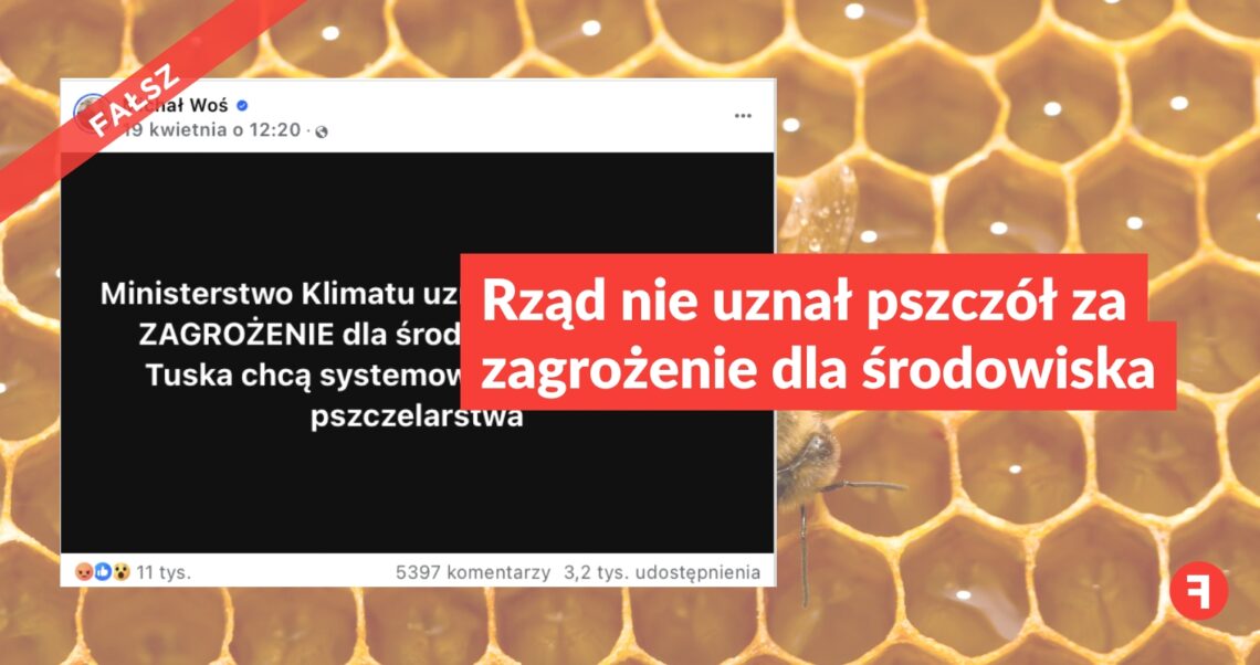 Rząd nie uznał pszczół za zagrożenie dla środowiska