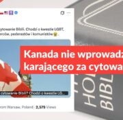 Kanada nie wprowadziła prawa karającego za cytowanie Biblii