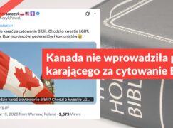 Kanada nie wprowadziła prawa karającego za cytowanie Biblii