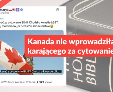 Kanada nie wprowadziła prawa karającego za cytowanie Biblii