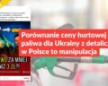 Porównanie ceny hurtowej paliwa dla Ukrainy z detaliczną w Polsce to manipulacja