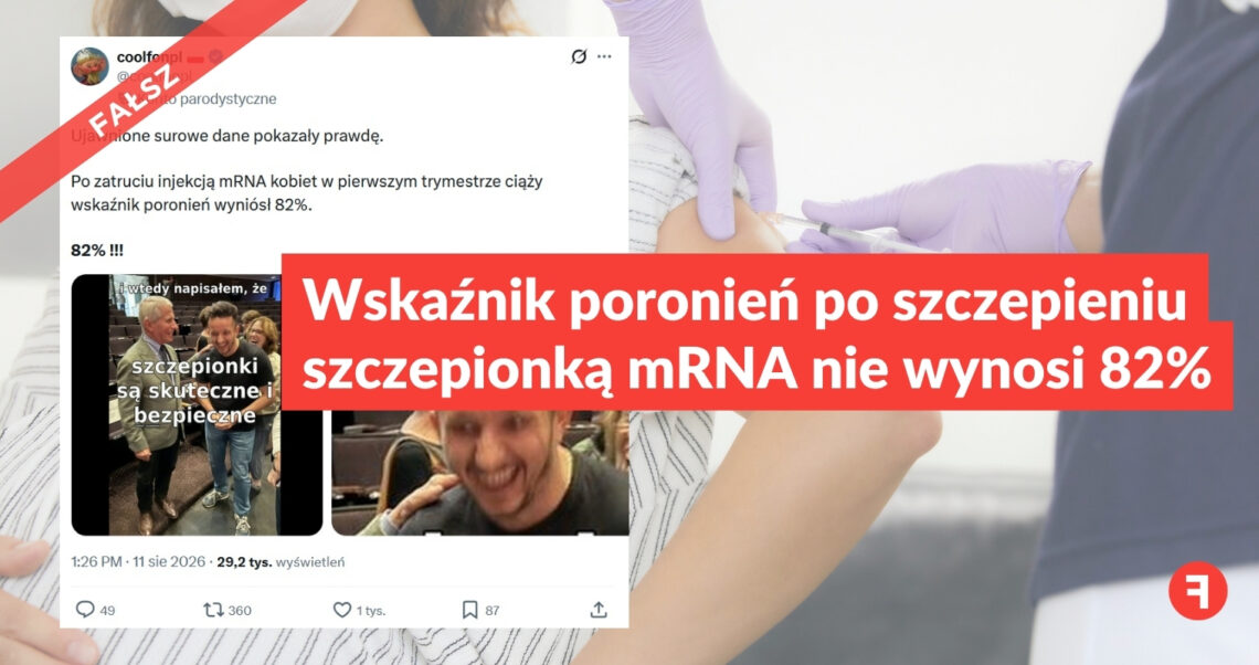 Wskaźnik poronień po szczepieniu szczepionką mRNA nie wynosi 82%