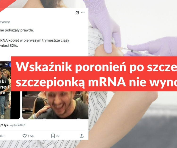 Wskaźnik poronień po szczepieniu szczepionką mRNA nie wynosi 82%