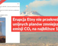 Erupcja Etny nie przekreśliła unijnych planów zmniejszenia emisji CO₂ na najbliższe 10 lat