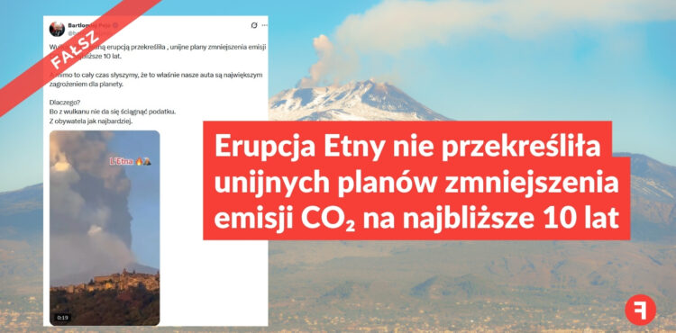 Erupcja Etny nie przekreśliła unijnych planów zmniejszenia emisji CO₂ na najbliższe 10 lat