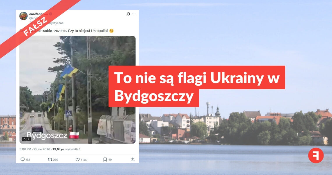 To nie są flagi Ukrainy w Bydgoszczy
