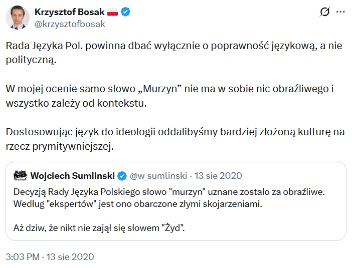 Bosak o Murzynie