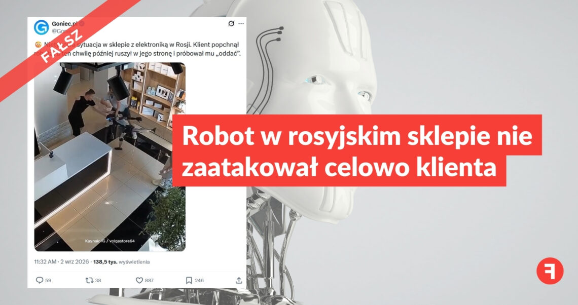 Robot w rosyjskim sklepie nie zaatakował celowo klienta