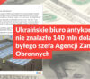 Ukraińskie biuro antykorupcyjne nie znalazło 140 mln dolarów u byłego szefa Agencji Zamówień Obronnych