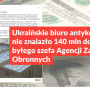 Ukraińskie biuro antykorupcyjne nie znalazło 140 mln dolarów u byłego szefa Agencji Zamówień Obronnych