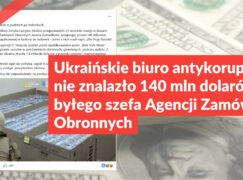 Ukraińskie biuro antykorupcyjne nie znalazło 140 mln dolarów u byłego szefa Agencji Zamówień Obronnych