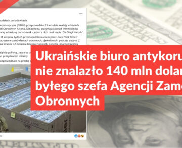Ukraińskie biuro antykorupcyjne nie znalazło 140 mln dolarów u byłego szefa Agencji Zamówień Obronnych