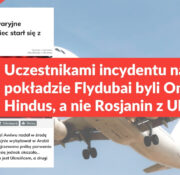 Uczestnikami incydentu na pokładzie Flydubai byli Omańczyk i Hindus, a nie Rosjanin z Ukraińcem