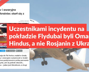 Uczestnikami incydentu na pokładzie Flydubai byli Omańczyk i Hindus, a nie Rosjanin z Ukraińcem