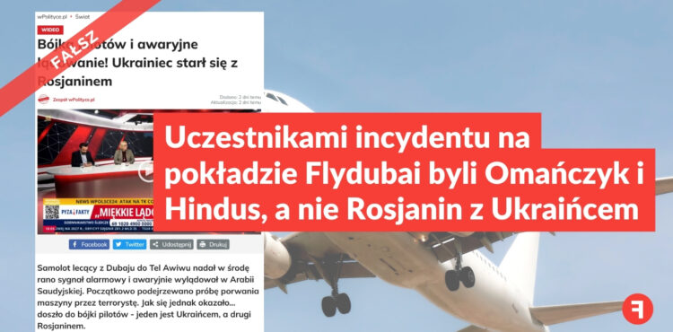 Uczestnikami incydentu na pokładzie Flydubai byli Omańczyk i Hindus, a nie Rosjanin z Ukraińcem