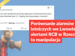Porównanie alarmów lotniczych we Lwowie z alertami RCB w Rzeszowie to manipulacja