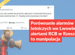 Porównanie alarmów lotniczych we Lwowie z alertami RCB w Rzeszowie to manipulacja